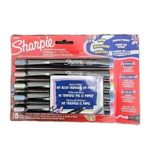 Sharpie Creative Markers Water-Based Bullet Tip Earth Tones Glowing Tropics 5ct